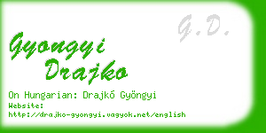 gyongyi drajko business card